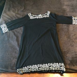 Black dress with cheetah print